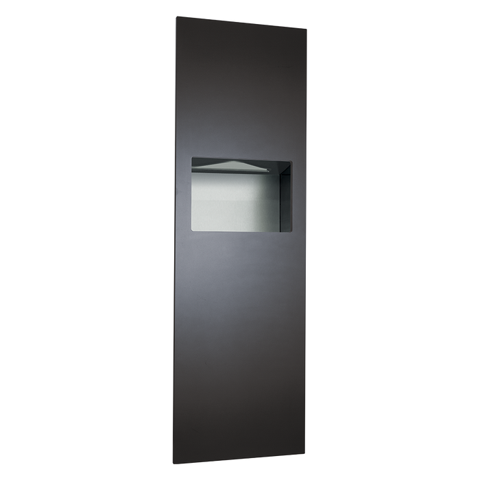 ASI 6462-41 Piatto™ Completely Recessed Paper Towel Dispenser And Waste Receptacle  Matte Black Phenolic Door