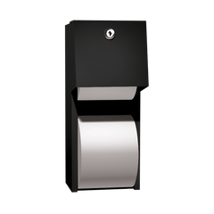Asi 0030-41 MATTE BLACK TOILET TISSUE DISPENSER, TWIN HIDE-A-ROLL – SURFACE MOUNTED