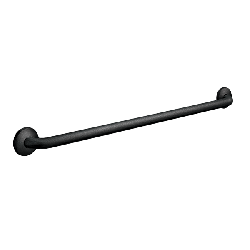 ASI 3801-18P-41 Matte Black Snap Flange (1-1/2" O.D) Textured - Straight Grab Bar, 18"