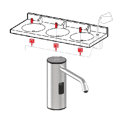 ASI 0389-1A TOP FILL, MULTI-FEED FOAM SOAP DISPENSER