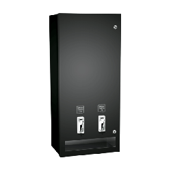 ASI 0864-50-41 Matte Black - Sanitary Napkin and Tampon Dispenser - 50¢ Operation - Surface Mounted