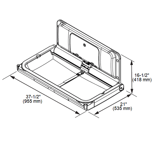 FOUNDATIONS 200-EH ULTRA Surface-Mounted, Horizontal-Folding Baby Changing Station