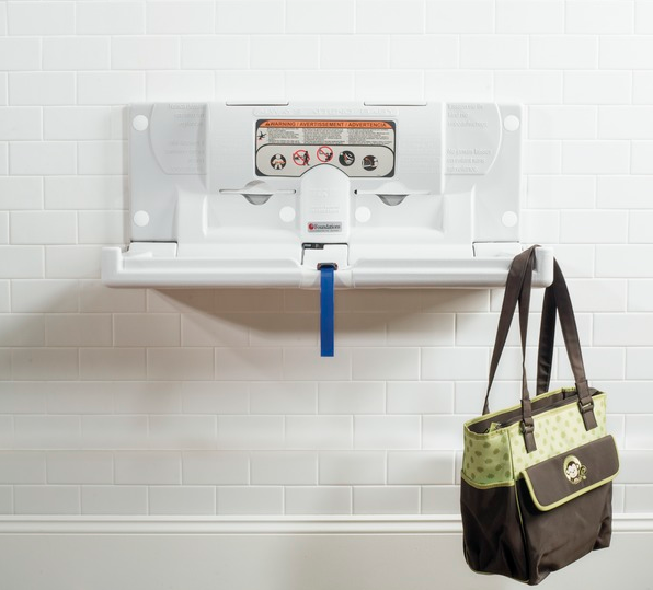 FOUNDATIONS 100-EH-BP Surface-Mounted, Horizontal-Folding Baby Changing Station