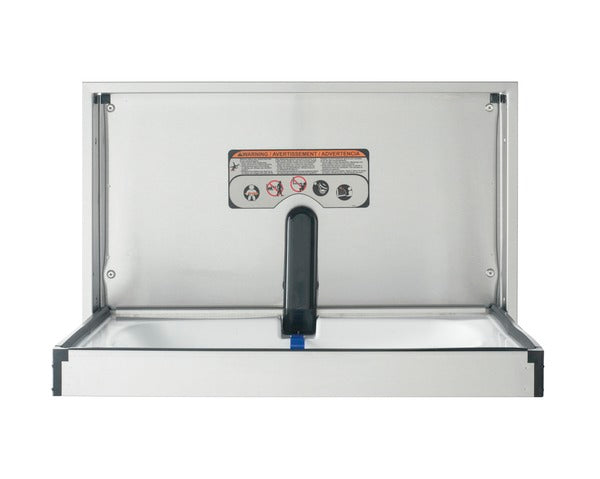 FOUNDATIONS 100SS-SM Surface-Mounted, Horizontal-Folding Full Stainless Steel Baby Changing Station