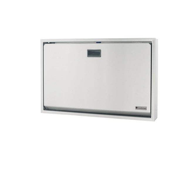 FOUNDATIONS 100SS-SM Surface-Mounted, Horizontal-Folding Full Stainless Steel Baby Changing Station