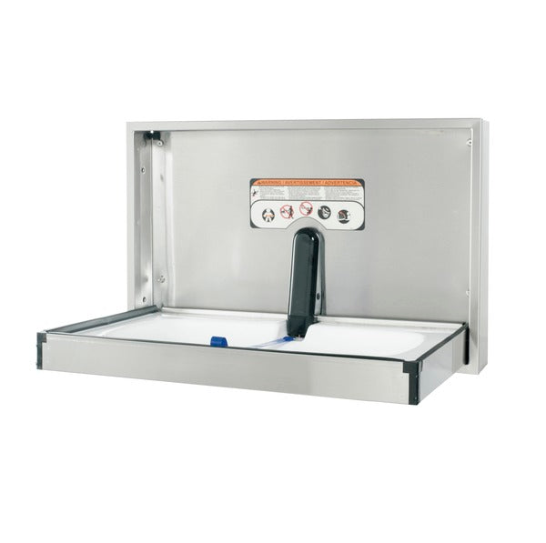 FOUNDATIONS 100SS-SM Surface-Mounted, Horizontal-Folding Full Stainless Steel Baby Changing Station