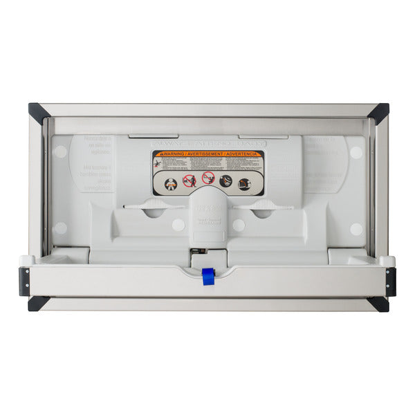 FOUNDATIONS 100SSC-R Recess-Mounted, Horizontal-Folding Stainless Steel Clad & Framed Baby Changing Station