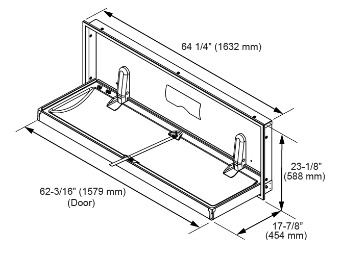FOUNDATIONS 100SSE-SM Surface-Mounted, Horizontal-Folding Changing Station