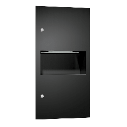 ASI 64623-41 Piatto - Fully Recessed Paper Towel Disp. & Waste Receptacle - Matte Black Phenolic Door