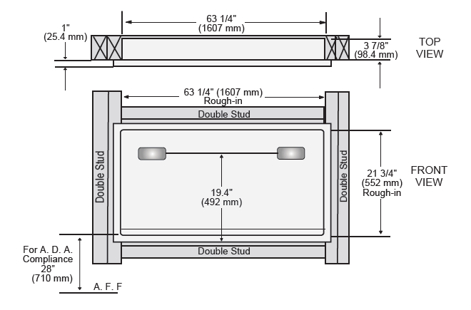 FOUNDATIONS 100SSE-SM Surface-Mounted, Horizontal-Folding Changing Station