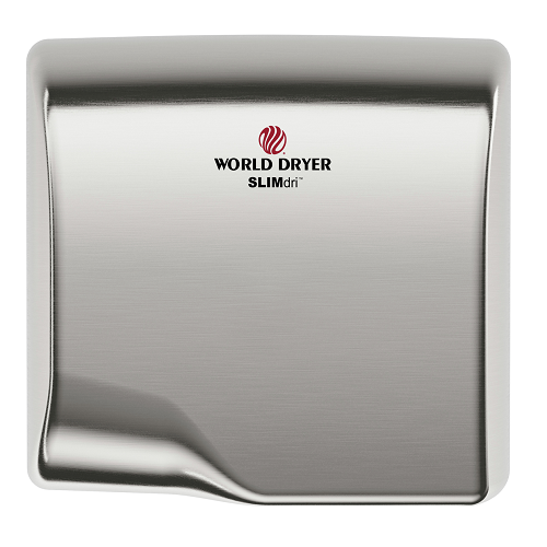World Dryer L-973A Hand Dryer - Brushed Stainless Steel Surface Mounted Automatic SLIMdri