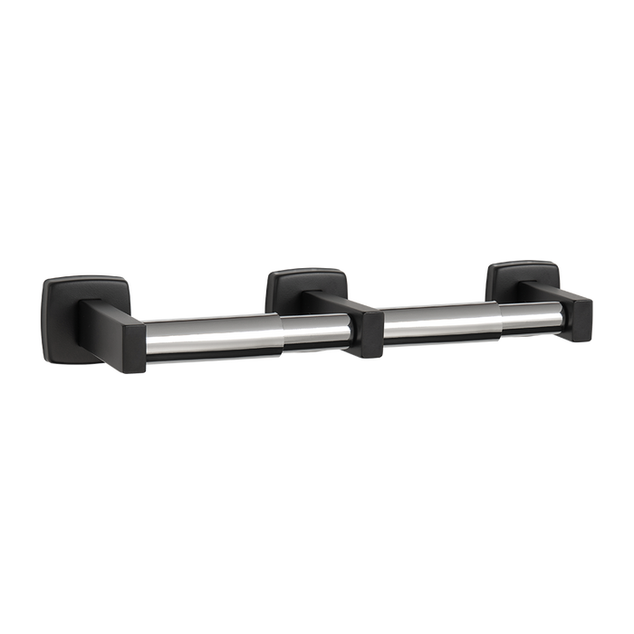 ASI 7305-2-41  Matte Black - Toilet Tissue Holder - Double - Powder Coated Stainless - Surface Mounted