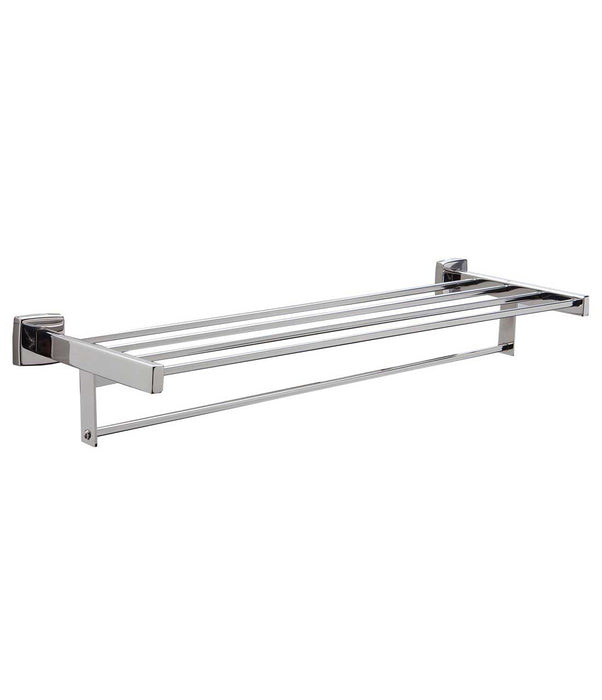 Gamco 76767 Surface-Mounted Towel Shelf with Towel Bar, Satin