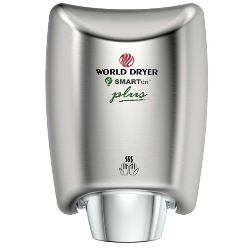 World Dryer K-973P2 Hand Dryer - Brushed Stainless Steel Surface Mounted Automatic SMARTdri Plus