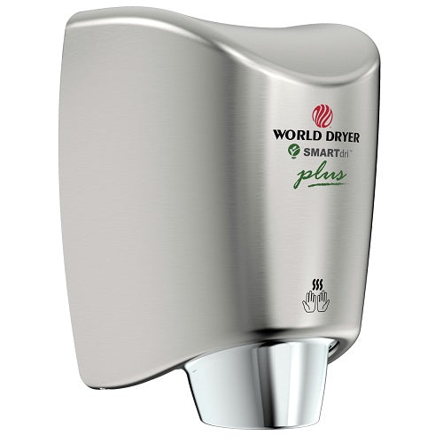 World Dryer K-973P2 Hand Dryer - Brushed Stainless Steel Surface Mounted Automatic SMARTdri Plus