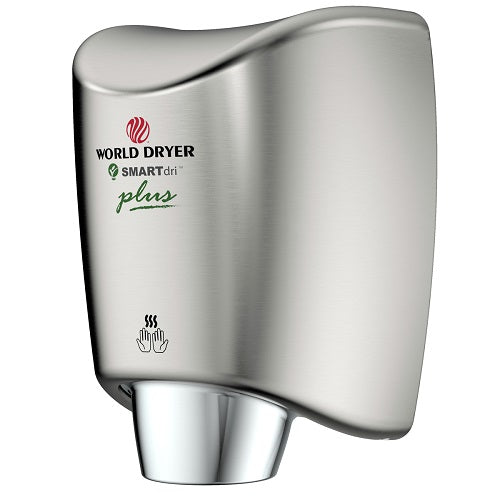 World Dryer K-973P2 Hand Dryer - Brushed Stainless Steel Surface Mounted Automatic SMARTdri Plus