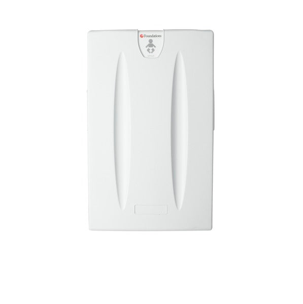 FOUNDATIONS 100-EV Surface-Mounted, Vertical-Folding Light Gray Baby Changing Station