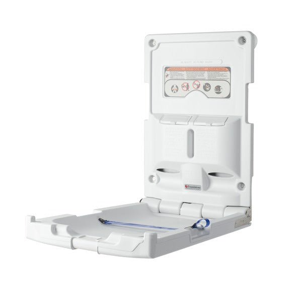 FOUNDATIONS 100-EV Surface-Mounted, Vertical-Folding Light Gray Baby Changing Station