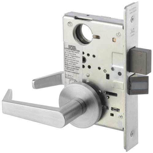 Accentra 8802Fl X 626 Mortise Privacy Levered Lockset, Less Cylinder, Satin Chrome