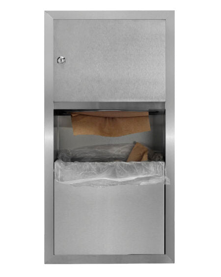 Alpine Industry ALP495 Surface Mounted Paper Towel Dispenser / Waste Receptacle