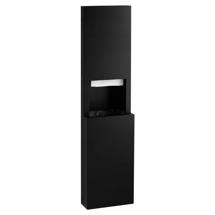 Bobrick B-9944.MBLK Semi Recessed Paper Towel Dispenser and Waste Receptacle, Matte Black
