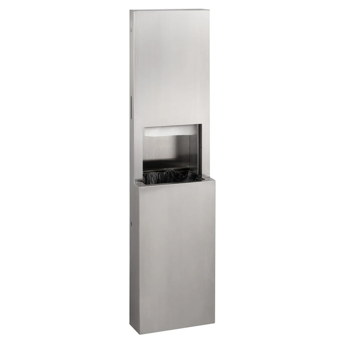 Bobrick B-9944 Semi-Recessed Paper Towel Dispenser and Waste Receptacle, Satin Finish
