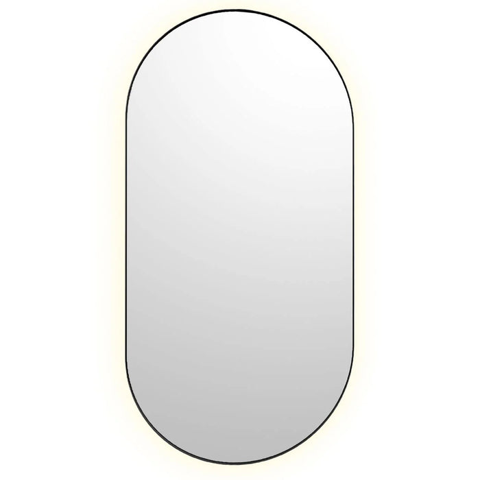 Bobrick B-104 2448.MBLK Pill Shaped Backlit LED Mirror, Matte Black
