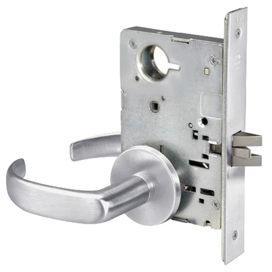 Accentra 8805FL X 626 Mortise Storeroom Levered Lockset, Less Cylinder, Satin Chrome