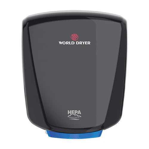 WORLD DRYER® Q-162A2 VERDEdri® Black Epoxy on Aluminum Automatic Surface-Mounted Hand Dryer