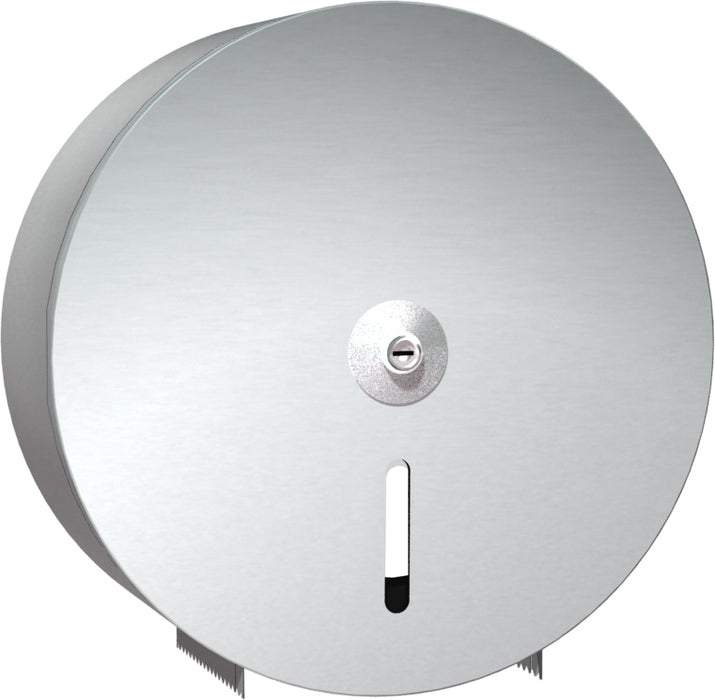 ASI 0042 Single 9" Roll Toilet Paper Dispenser - Stainless Steel - Round