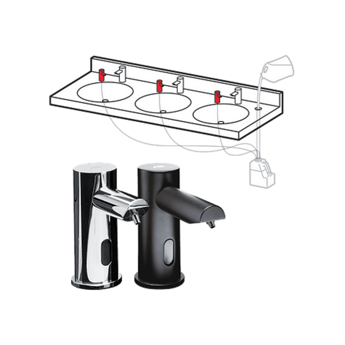 ASI 0390-1Ac-41EZ Fill™ - Top Fill, Multi-Feed Liquid Soap Dispenser Head - (AC Plug In) - Matte Black