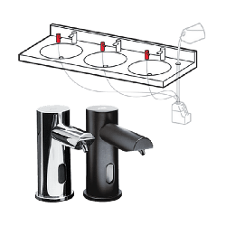 ASI 0390-41 Ez-Fill Deck Mounted Top-Fill Port With Multi-Feed Tank For Ez-Fill Vanity Mounted Automatic Soap Dispensing System