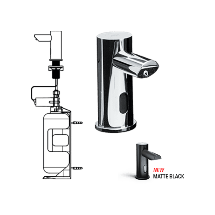 ASI 0391-6-1AcEZ FILL - Stand Alone LIQUID Soap Dispenser (AC) Polished Finish, 1L(6 Pack +Remote Cntrl)