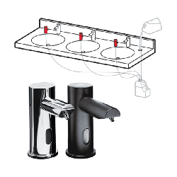 ASI 0393-1Ac-41 EZ Fill - Top Fill, Multi-Feed FOAM Soap Dispenser Head - (AC Plug In) - Matte Black