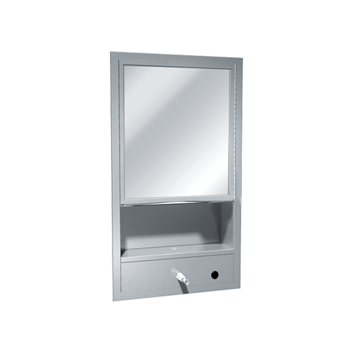 ASI 0430 All Purpose Cabinet - Shelf, Mirror, Towel & Soap Dispenser - Recessed