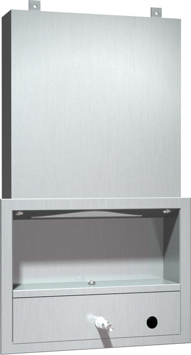ASI 0431 All Purpose Cabinet (Concealed Body For Mounting Behind Mirrors) - Shelf, Towel, Soap Dispenser - Recessed