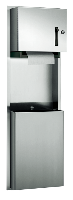 ASI 046924 Roll Paper Towel Dispenser & Waste Receptacle - Recessed