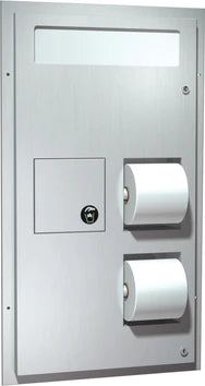 ASI 0482 Toilet Seat Cover & Toilet Paper Dispensers W /Napkin Disposal -Recessed
