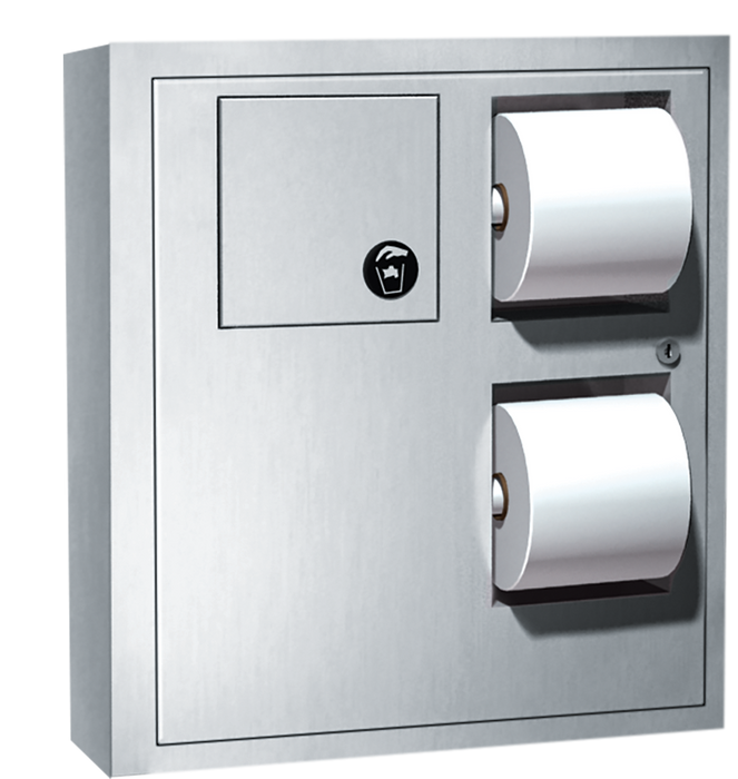 ASI 04833 Toilet Paper Dispenser /Napkin Disposal W/Collar For Surface Mounting