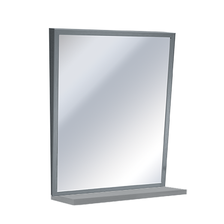ASI 0537-1830 Fixed Tilt Mirror With Shelf, Stainless Steel With Satin Finish, 18 X 30 Inch