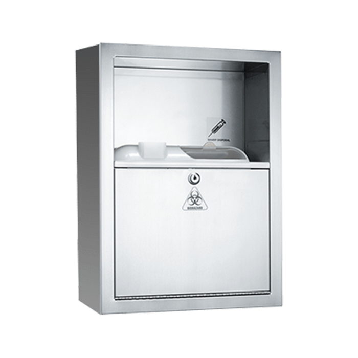 ASI 0548-9 STAINLESS STEEL SHARPS DISPOSAL CABINET SURFACE MOUNTED