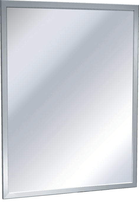 ASI 0600-1830 Angle Frame Mirror, Stainless Steel With Satin Finish, 18 X 30 Inch