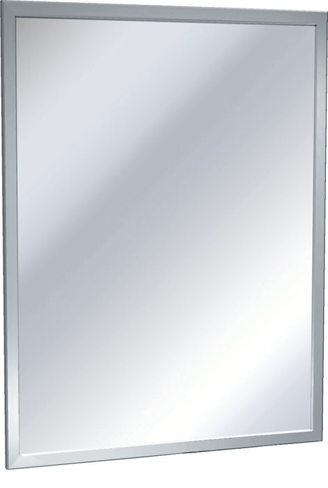 ASI 0600-2472 Angle Frame Mirror, Stainless Steel With Satin Finish, 24 X 72 Inch