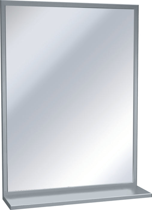 ASI 0625-1830 Stainless Steel Channel Frame Mirror With Shelf, 18 X 30 Inch