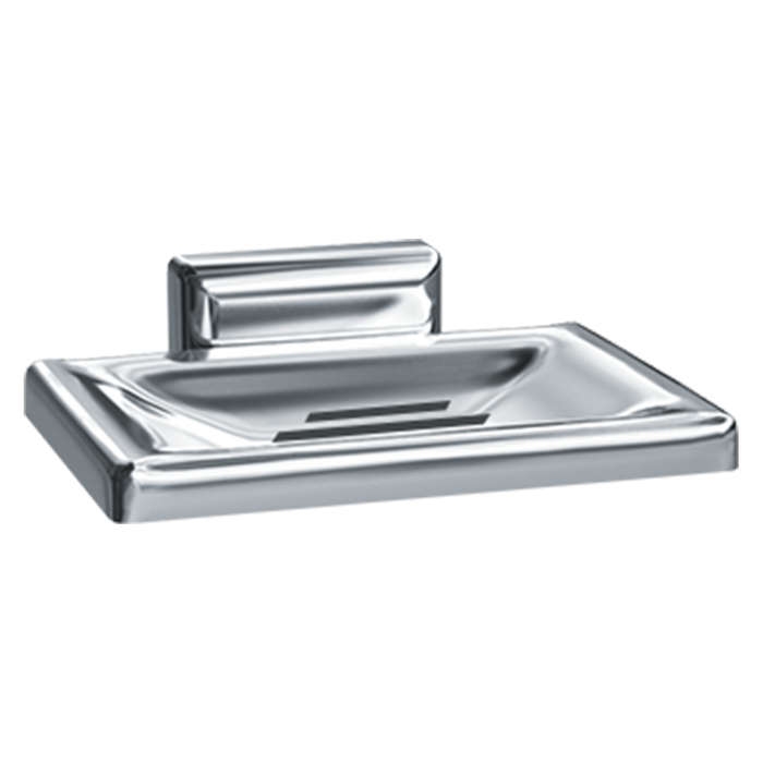 ASI 0720-Z Soap Dish W/Drain Holes - Surface Mounted, Chrome Plated Zamak