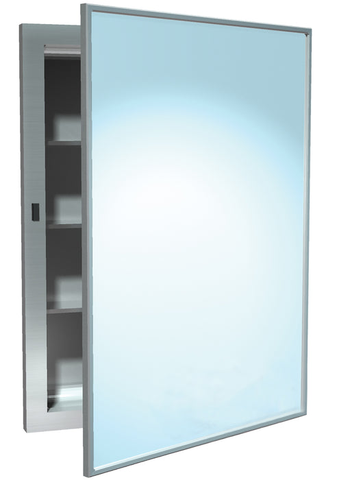 ASI 0953 Surface Mounted Stainless Steel Medicine Cabinet, Mirror Swing Door, 3 Shelves