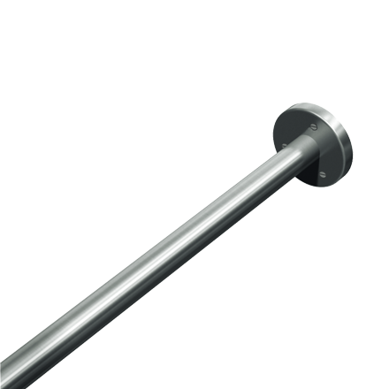 ASI 1214-30 Heavy Duty Stainless Steel Shower Curtain Rod 1" Dia. With End Flanges 30"