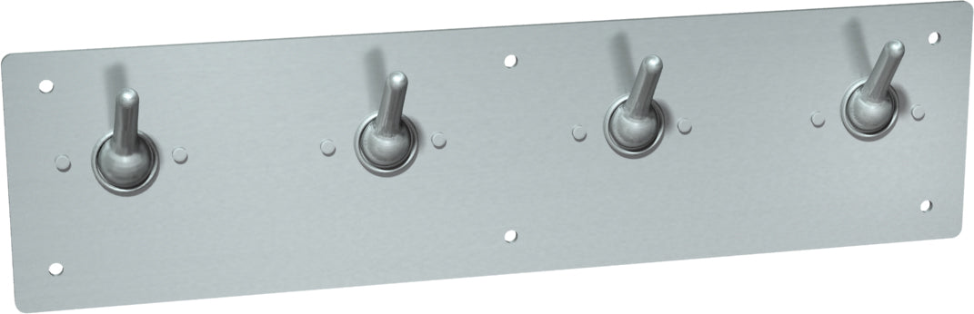 ASI 129 Clothes/Towel Hook Strip - Front Mounting, Security Hook Strip, Stainless Steel With Satin Finish