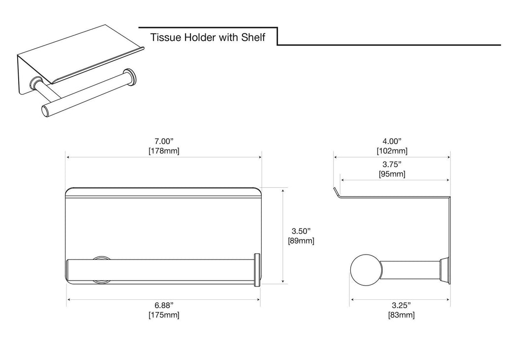 Gatco 1420 MX Tissue Holder With Mobile Shelf