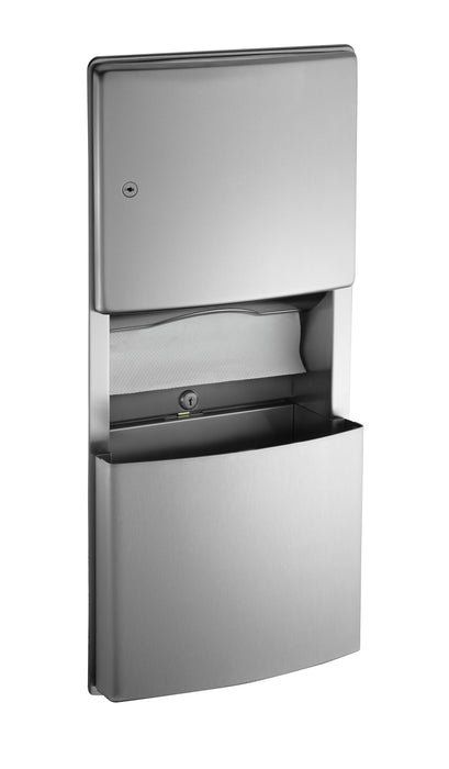 ASI 204623 Roval™ Recessed Mounted Paper Towel Dispenser And Removable Waste Receptacle